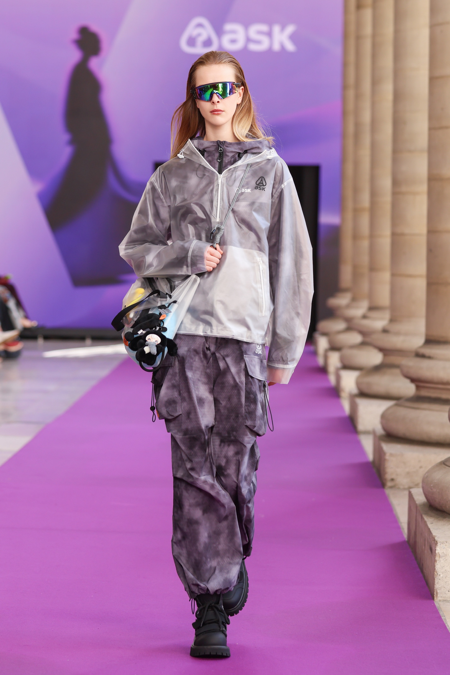 ASK translucent grey runway look