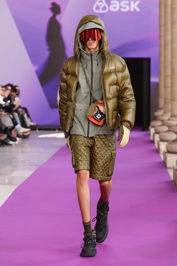 ASK olive quilted runway look