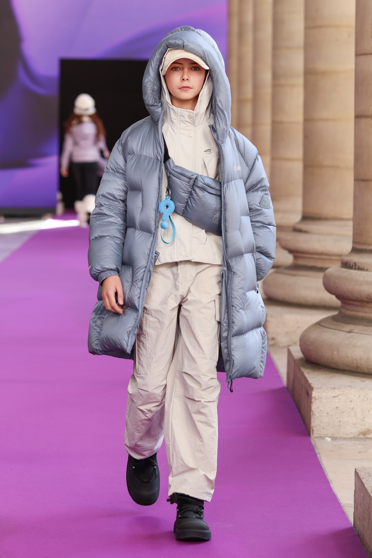 ASK grey down runway look