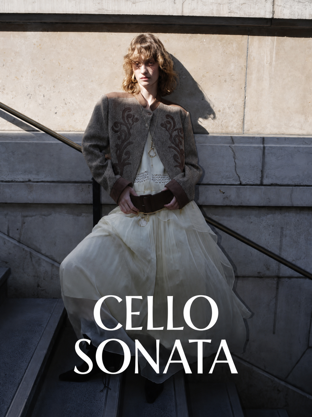 CELLO SONATA Autumn Winter 2025 campaign look on Paris stone steps
